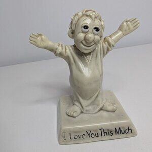 Vintage  Wallace Russ Berrie & Co ResinI Love You This Much Statue Figurine 1968
